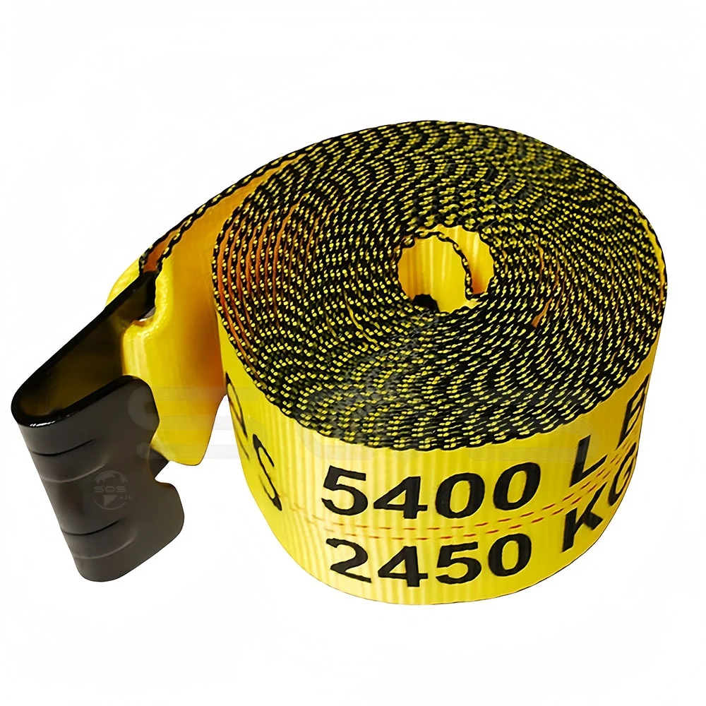SQS High Quality 4 Inch US Standard Winch Strap Hot Sale 5400LBS Polyester Winch Trailer Straps ROPE RATCHET Strapping