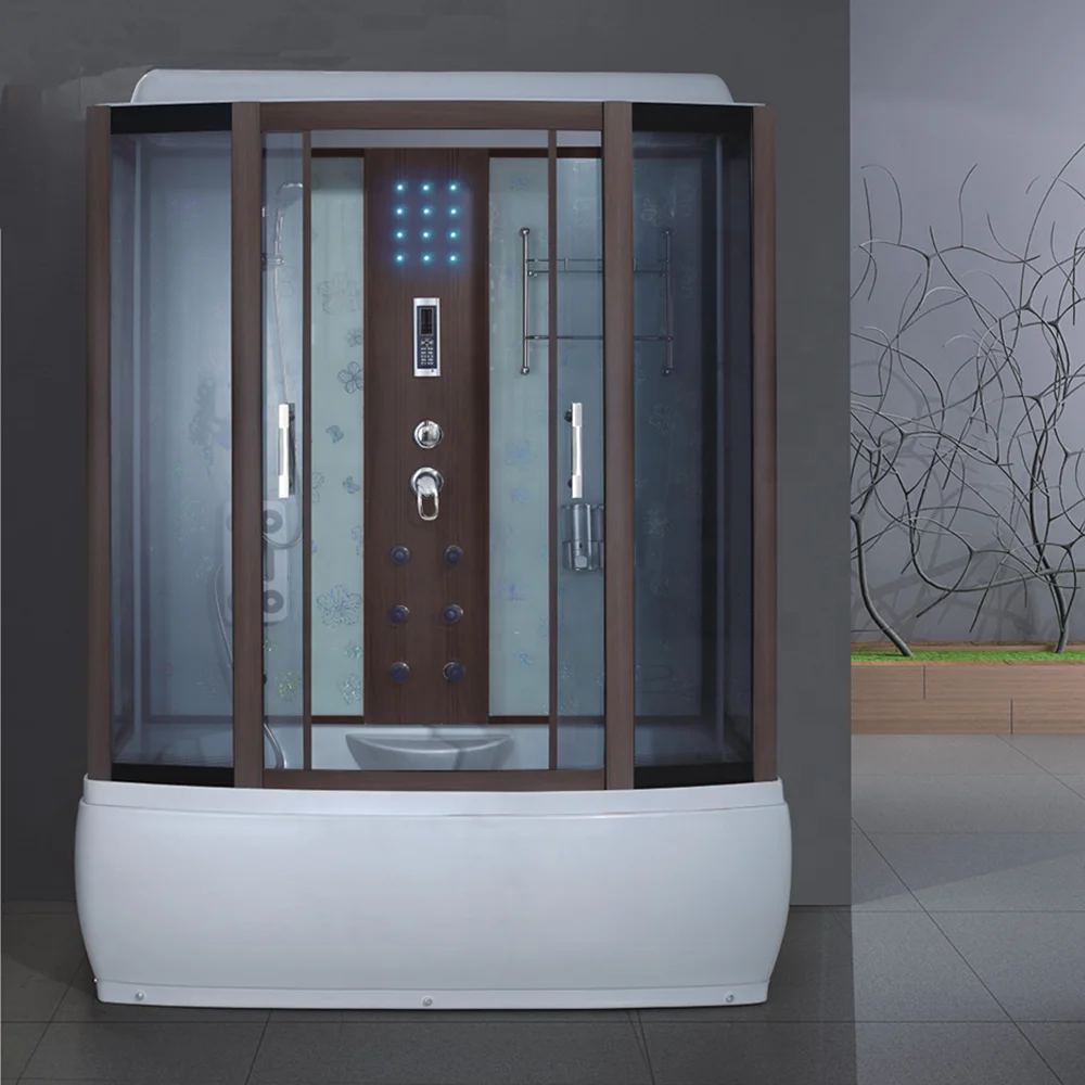 Luxury style steam sauna room tempered glass smart bathtub shower steam room for home and hotel