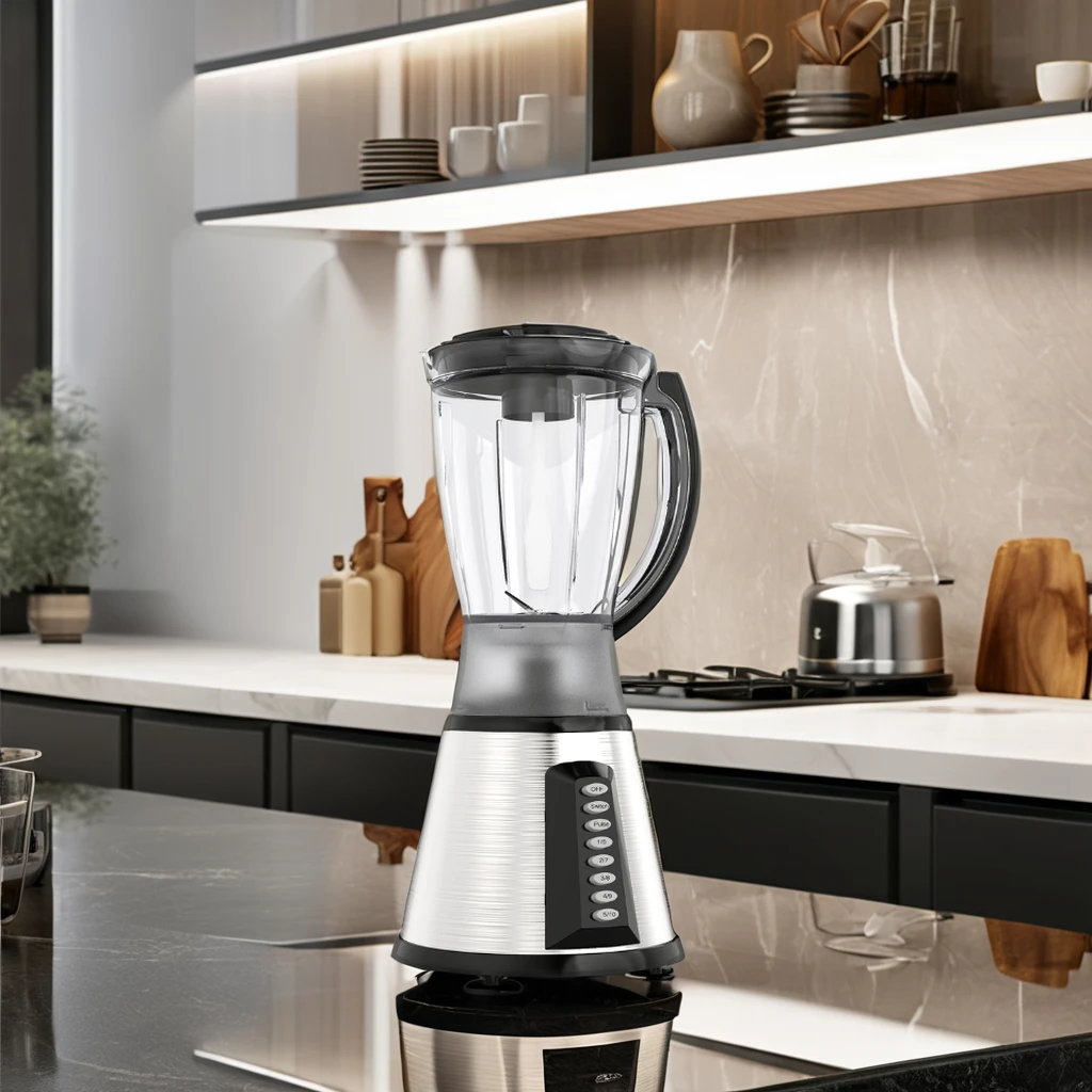 Stainless Steel Body 1.5L Plastic Jar 2 Speeds Electric Blender Table Blender