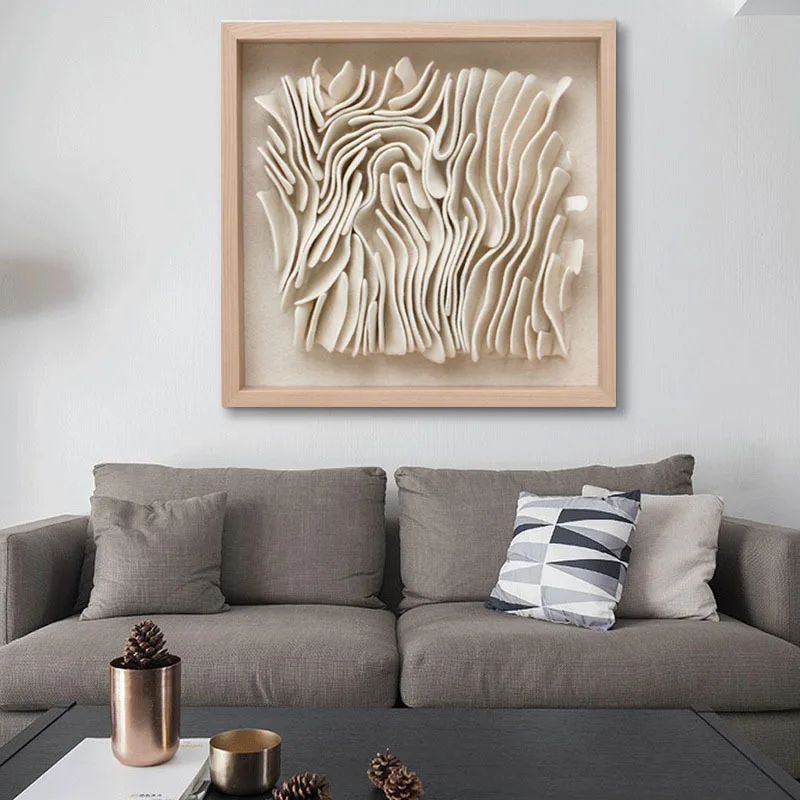 Living Room  Decor Mixed Media Wall Art Handmade Soft Clay Artwork 3D Painting Abstract Wall Decorations For Home