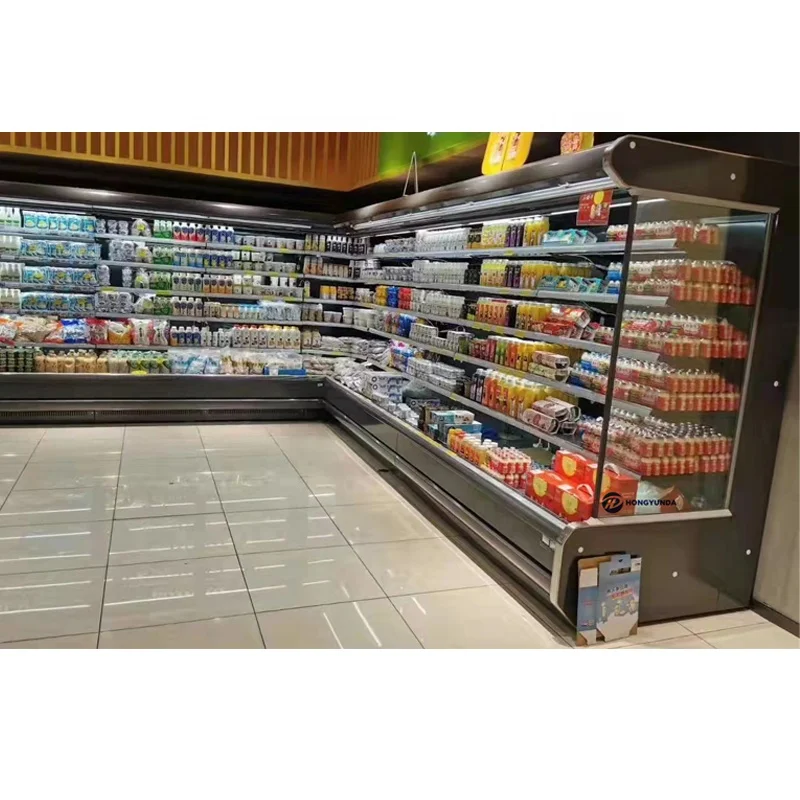 Supermarket Refrigerated Fruit Vegetable Fridge multideck open chiller
