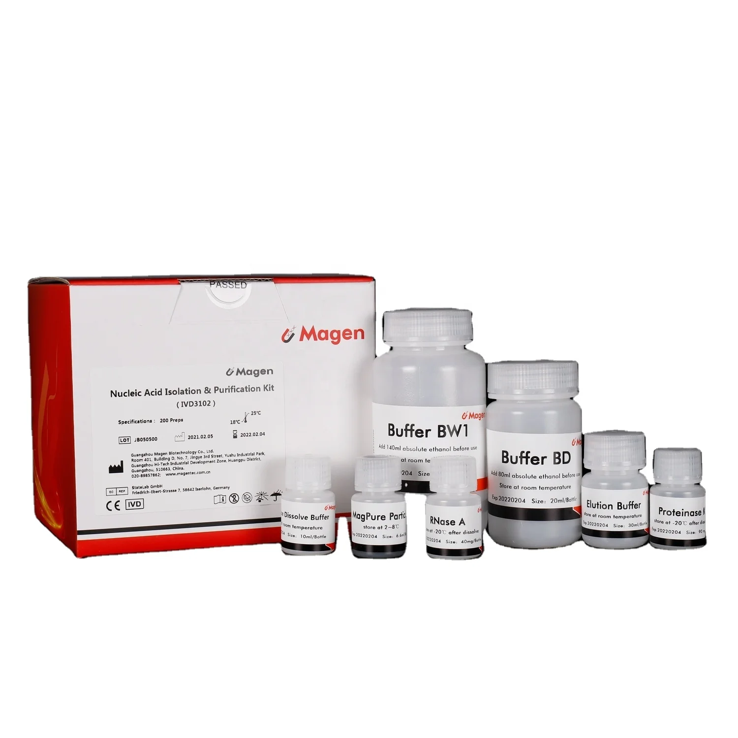 IVD3102-200preps Magnetic bead method universal DNA kit blood / buffy coat / tissue nucleic acid DNA Extraction Kit lab reagent