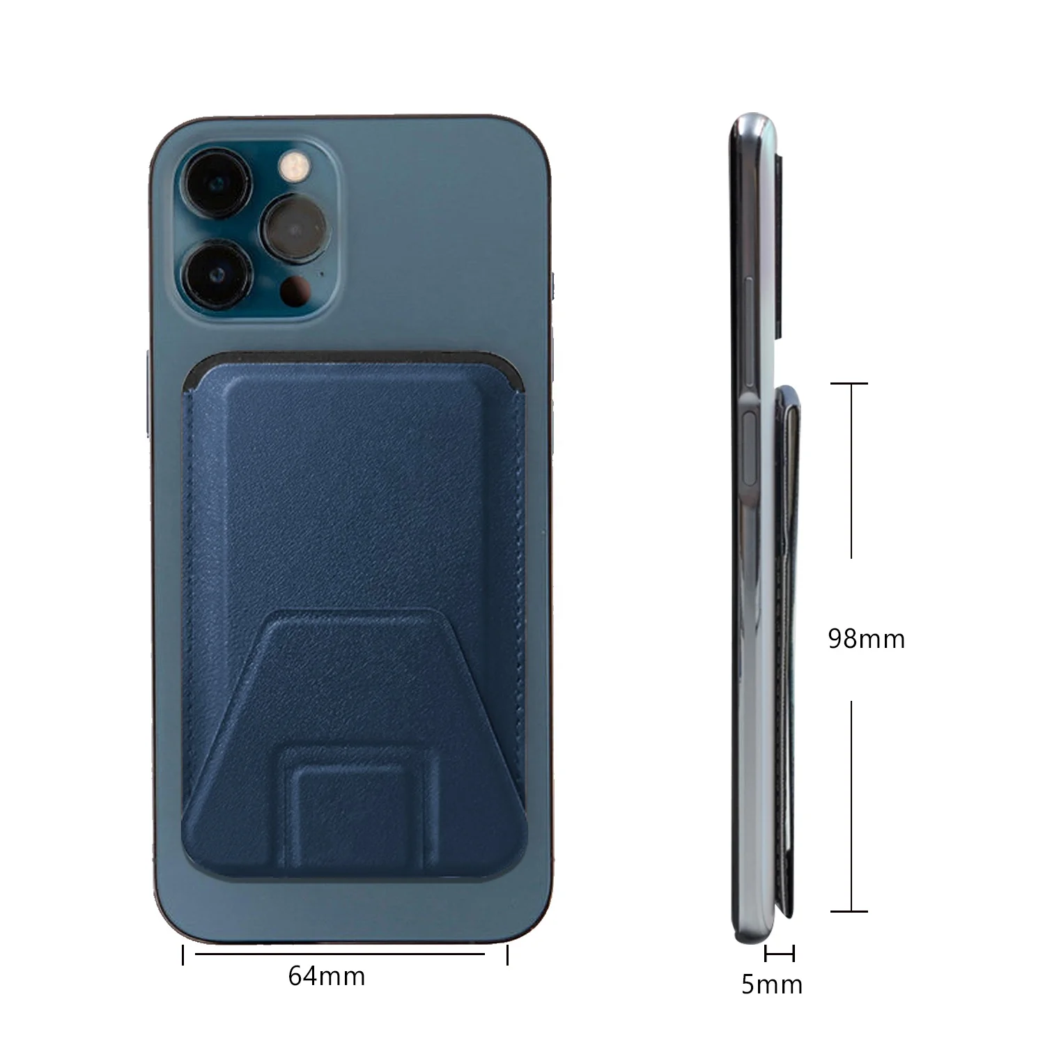 Custom PU Leather Phone Magnetic Card Holder Wallet For iphone 12