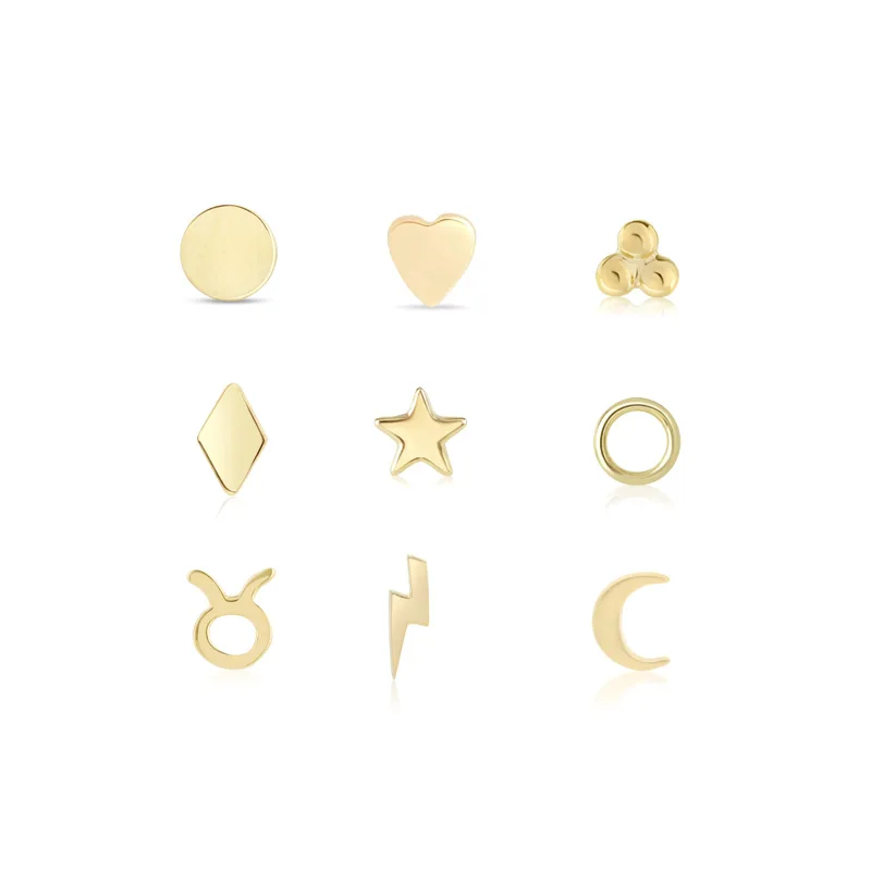 Custom Simple Style 925 Sterling Silver Minimalist Stud Earrings