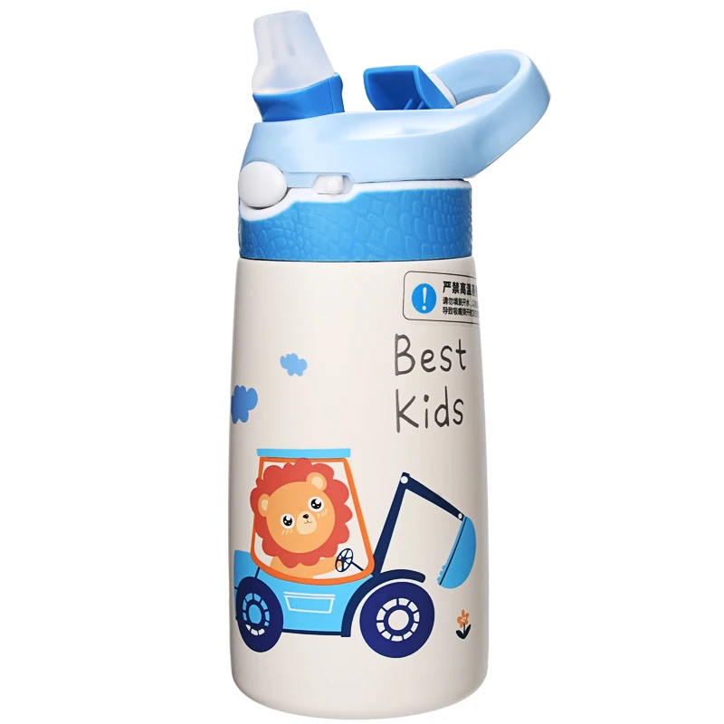 Aohea Custom Kid School thermos square Water Bottle 304 stainless steel aluminum Water Bottle with straw