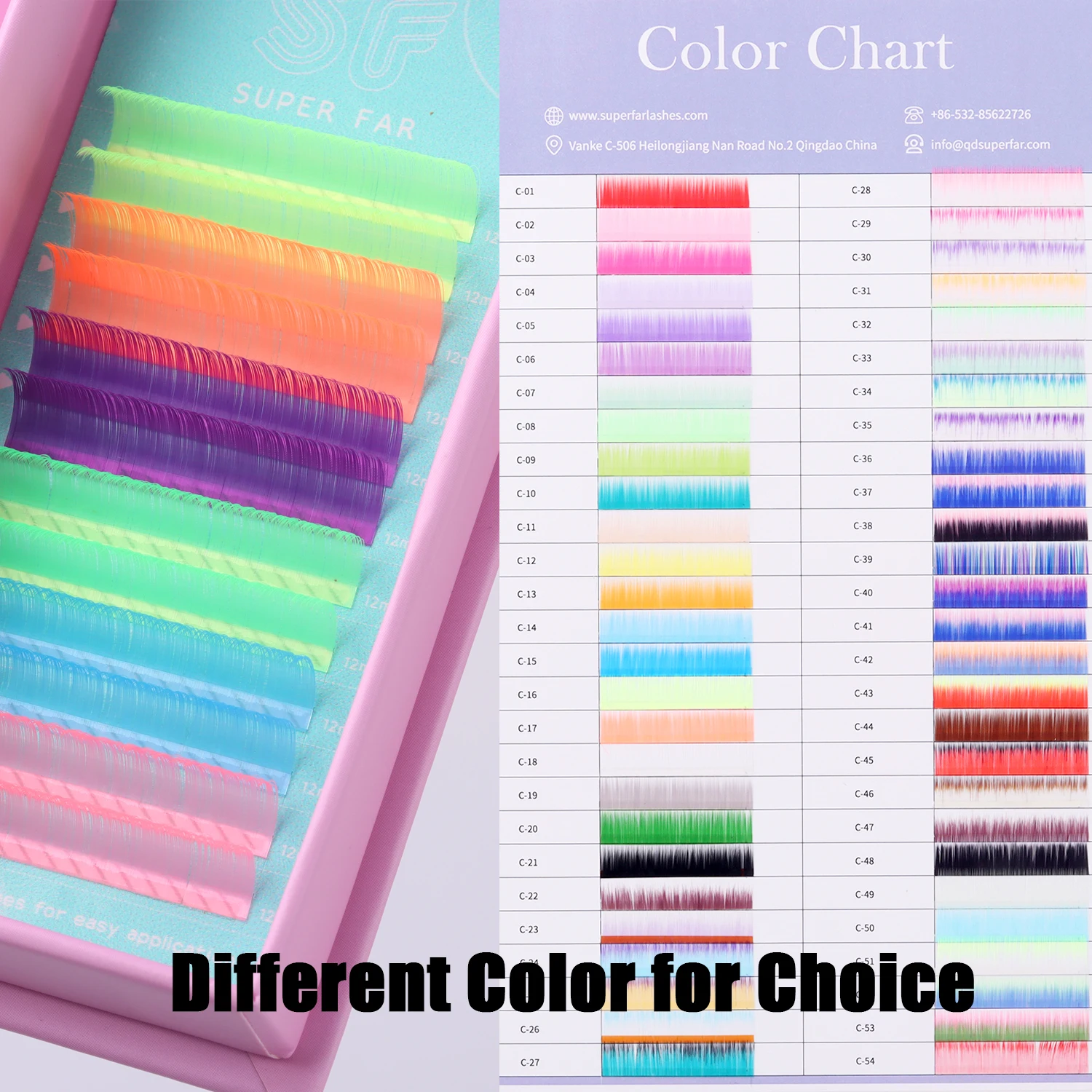 Factory Price Flat Ellipse Lashes Extension 0.25 Trays 0.18 Pbt Fiber Eyelash Trays