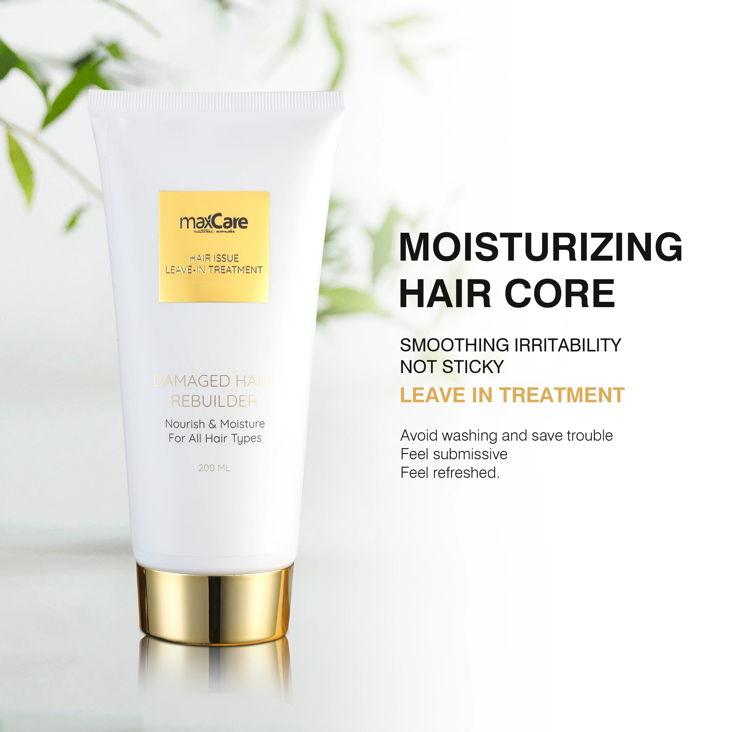 Best Maxcare Leave-In Conditioner Wash Free Smoothing and Nourishing for Damaged Hair Not Sticky Hair Treatment Product