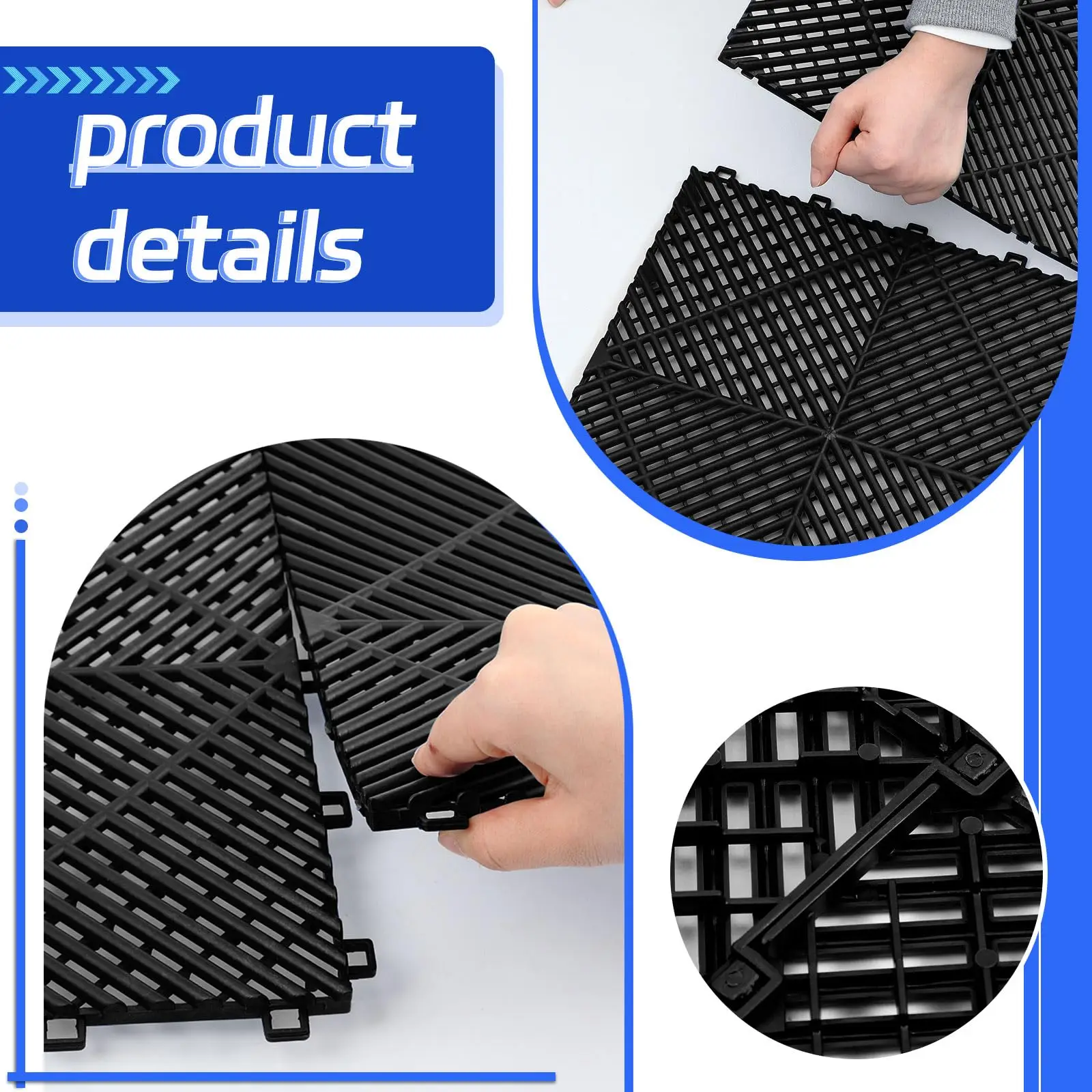 Anti Slip Car Wash Drainage Plastic PP Interlocking Garage Floor Tile Car wash Floor