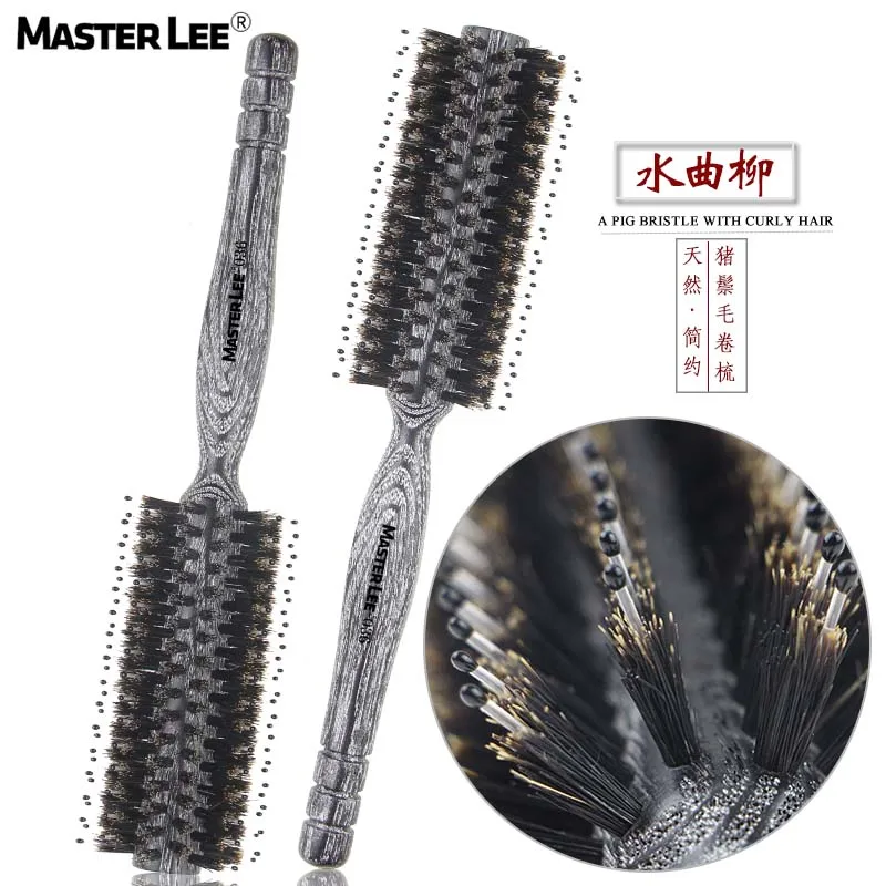 Masterlee custom natural log wooden Brush fruity Round comb  Boar Bristle hair brush
