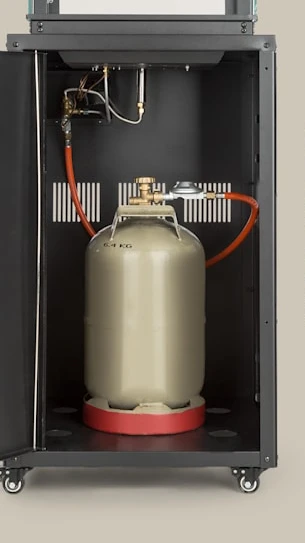 steel outdoor pyramid gas terrace fire tower  for garden and patio with tempered glass stones P1201 with CE approval