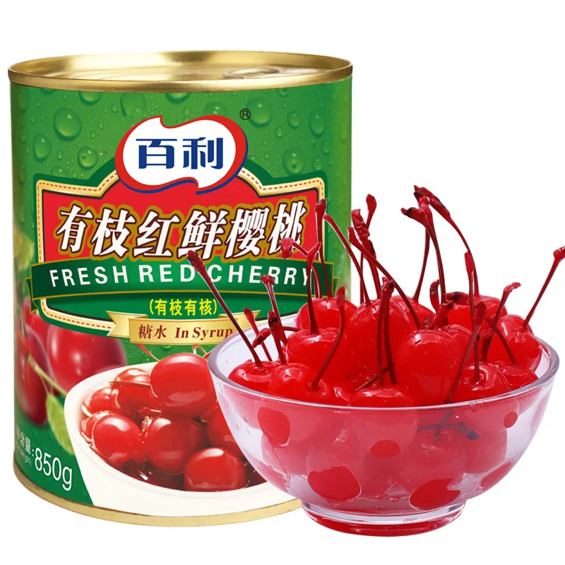 2.1kg 737g 710g Canned Cherries in Water Jarred Seedless Red Cherry Wholesale