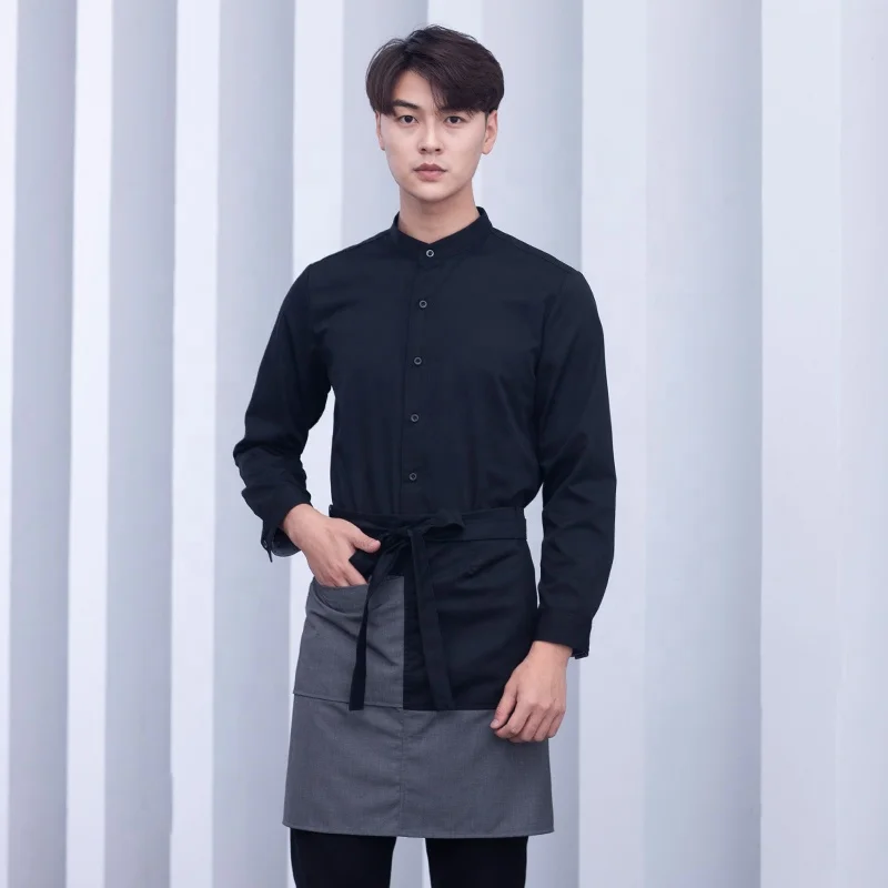 Astean waiter uniform long-sleeve suit shirt apron Mosaic theme of Chinese and western restaurant collar uniform