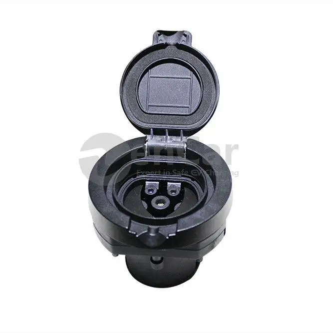 32a shutter socket IEC 62196 Type 2 inlet 22kw EV Connector Socket Car Power female Socket for electric charger
