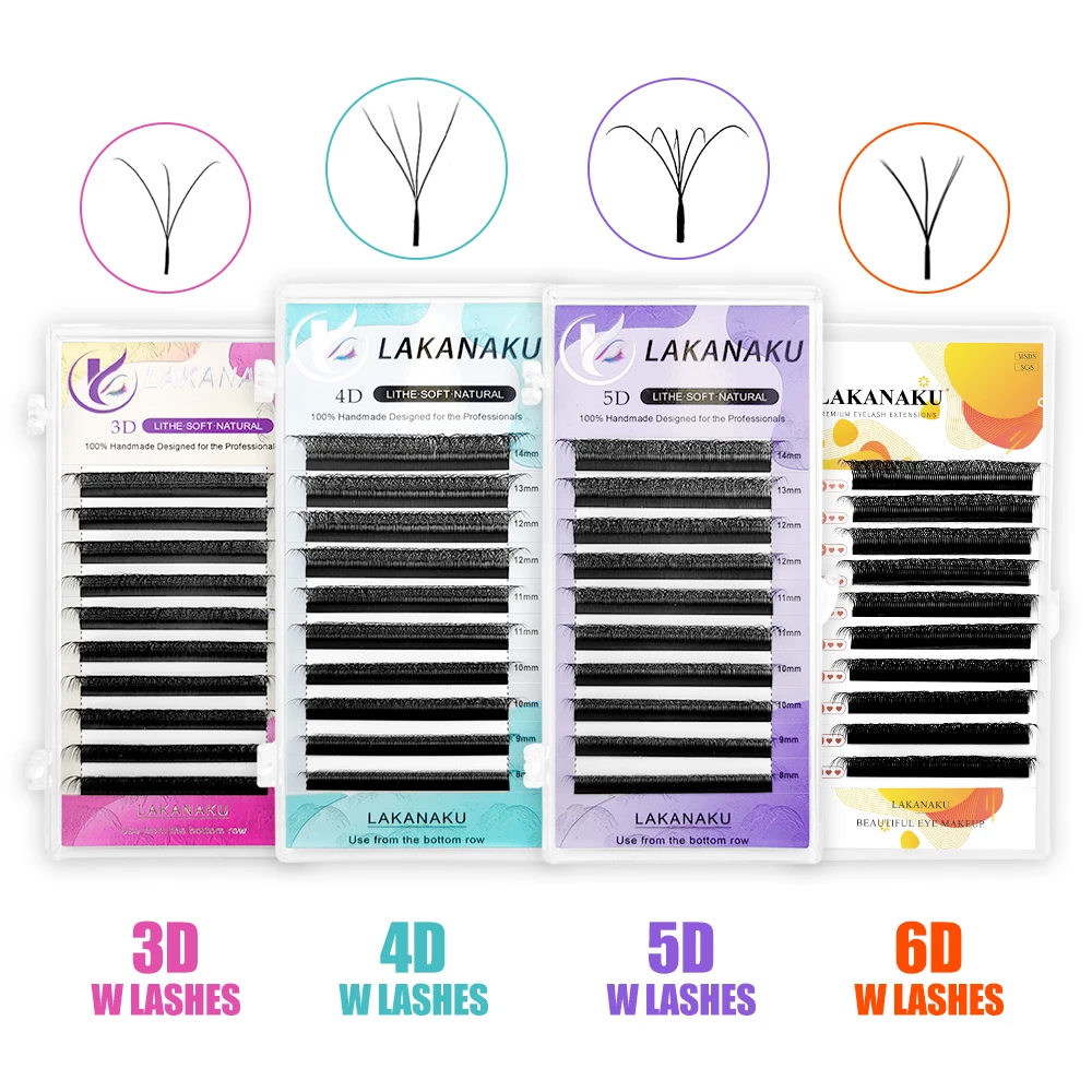 Lakanaku Wholesale Korea Pbt Fiber Yy Type Lashes Supplier Private Label Premade Fans 0.07Mm Yy Lashes Silk Eyelash Extensions
