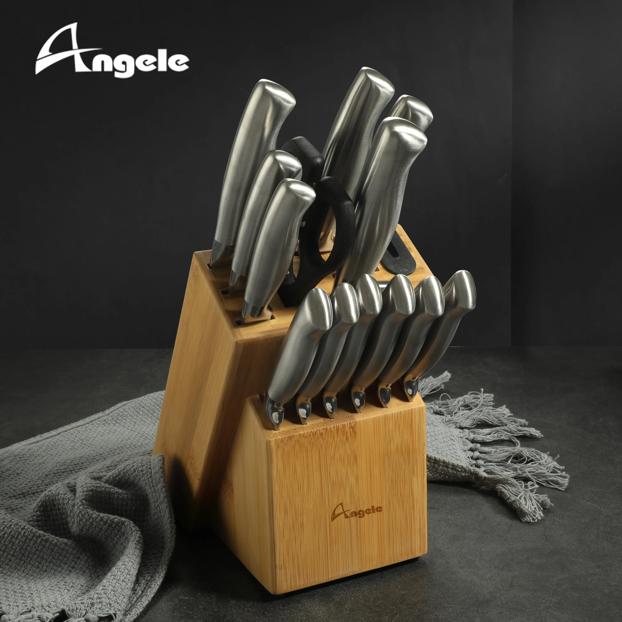 2023 Top Selling Kitchen Knife Set with Bamboo Block Luxury Knife Set
