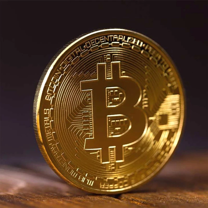  Прямая поставка Лидер продаж художественная коллекция позолоченные биткоины металлические