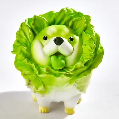 
Cartoon cabbage dog hand model decoration birthday gift model blind box fashion play 