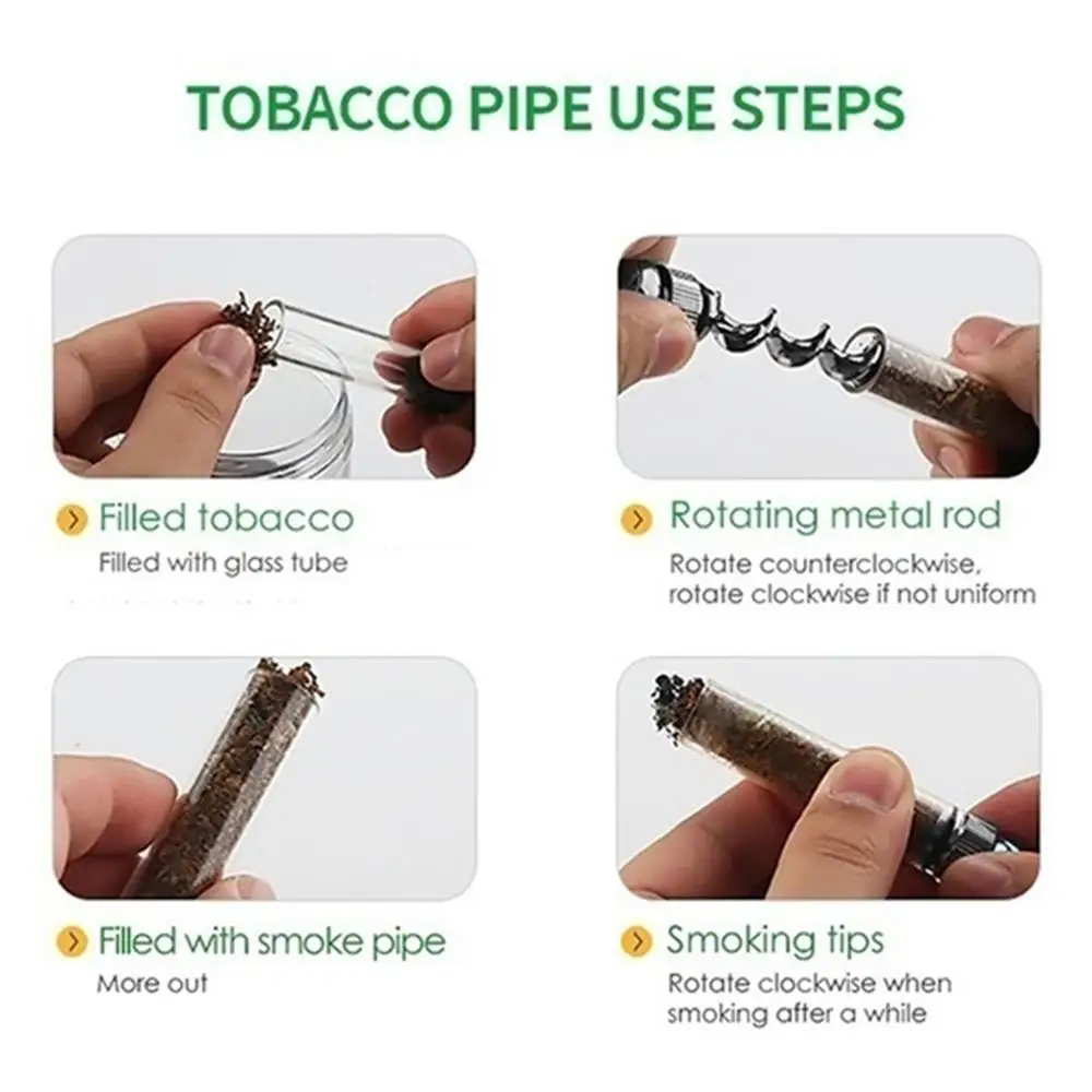 Portable 7PMINI Glass Twisty Blunt Dry Herb Pipe Dry Burning Vapor Smoking Tobacco Filter Pipe Weed Accessories Gift for Men