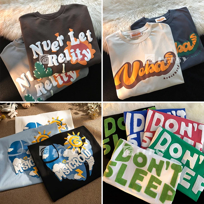 High Quality 100% Cotton Organic Customized Men T Shirt Logo T-Shirt Printing With Logo Custom T Shirt Puff Print