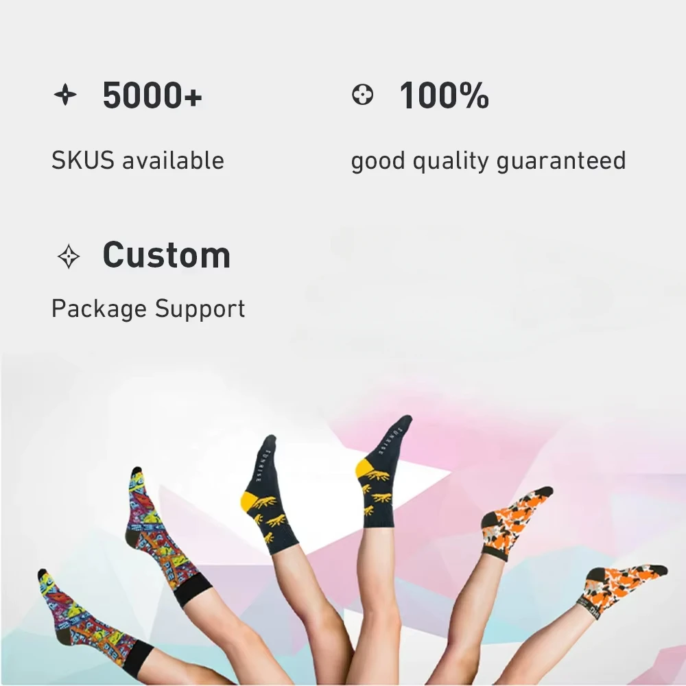 Mens Personalized Dress Trendy Socks Fashion Fun Colorful Cotton Crew Socks Hot Novelty Fun Socks With logo Wholesale