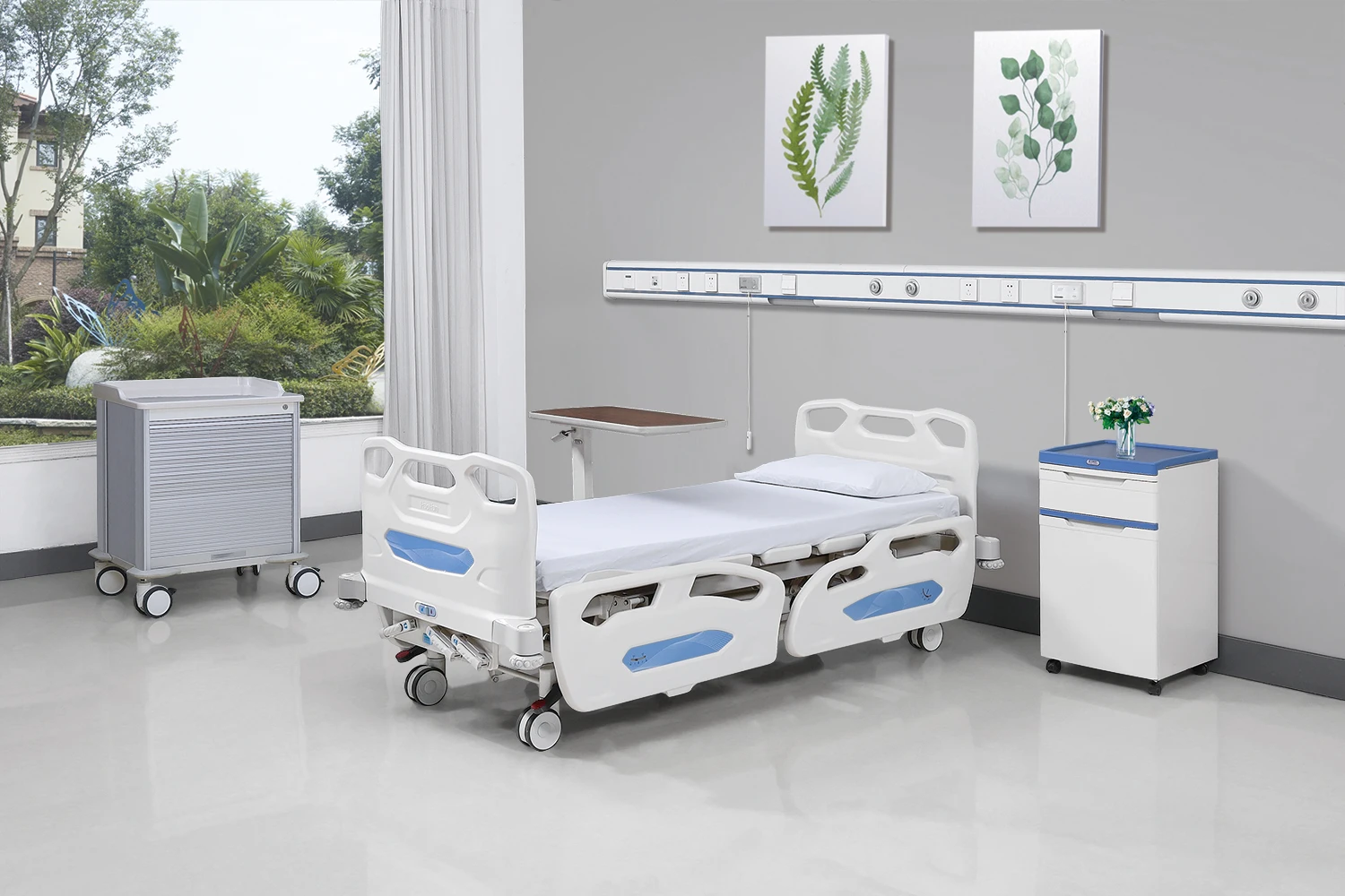 HH/SJC-II-G-010 Adjustable Metal Hospital Bed with 3 Crank Backrest Portable Manual Medical Bed 1-Year Warranty for Sale