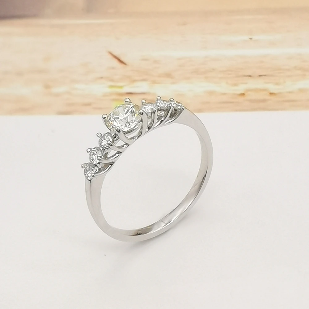 Manufacturer Direct Sale 18k White Gold  Moissanite Diamond  Wedding Rings Women