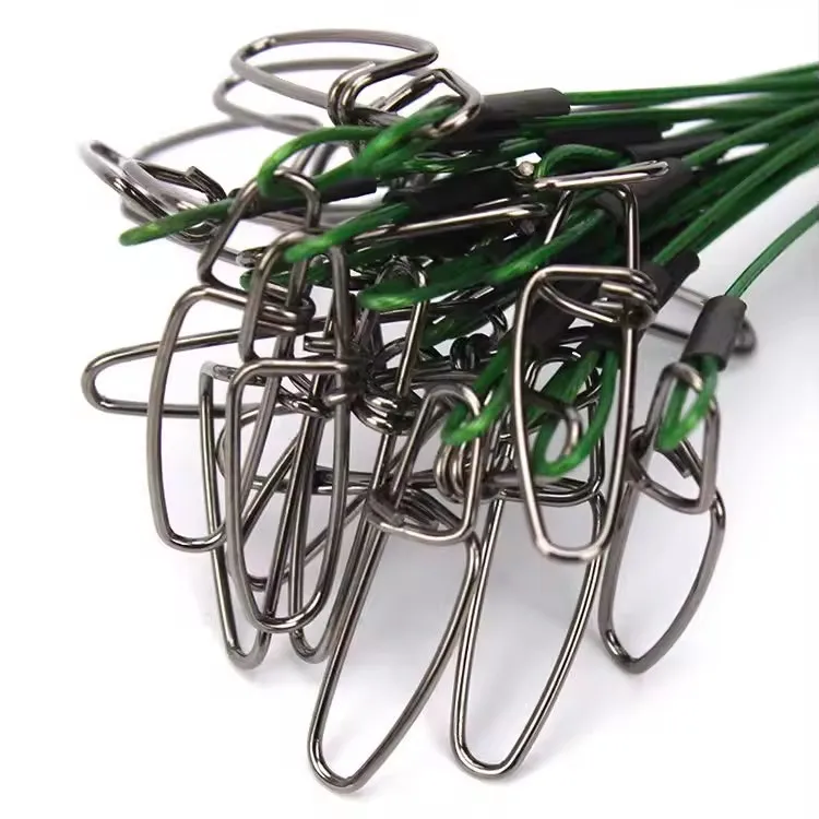 Fishing Lures Stainless Steel Trace Wire Leader Swivel Tackle Spinner Swivel Line 50cm 150LB Red Green Black#