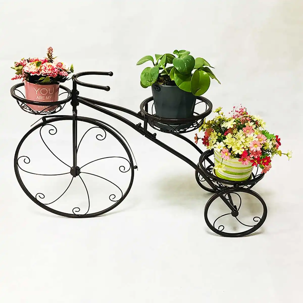 Bicycle Decor Plant Pot Flower Basket Tricycle Bike Design Flower Basket Storage Party Decoration Pots Pots Home Flower Garden