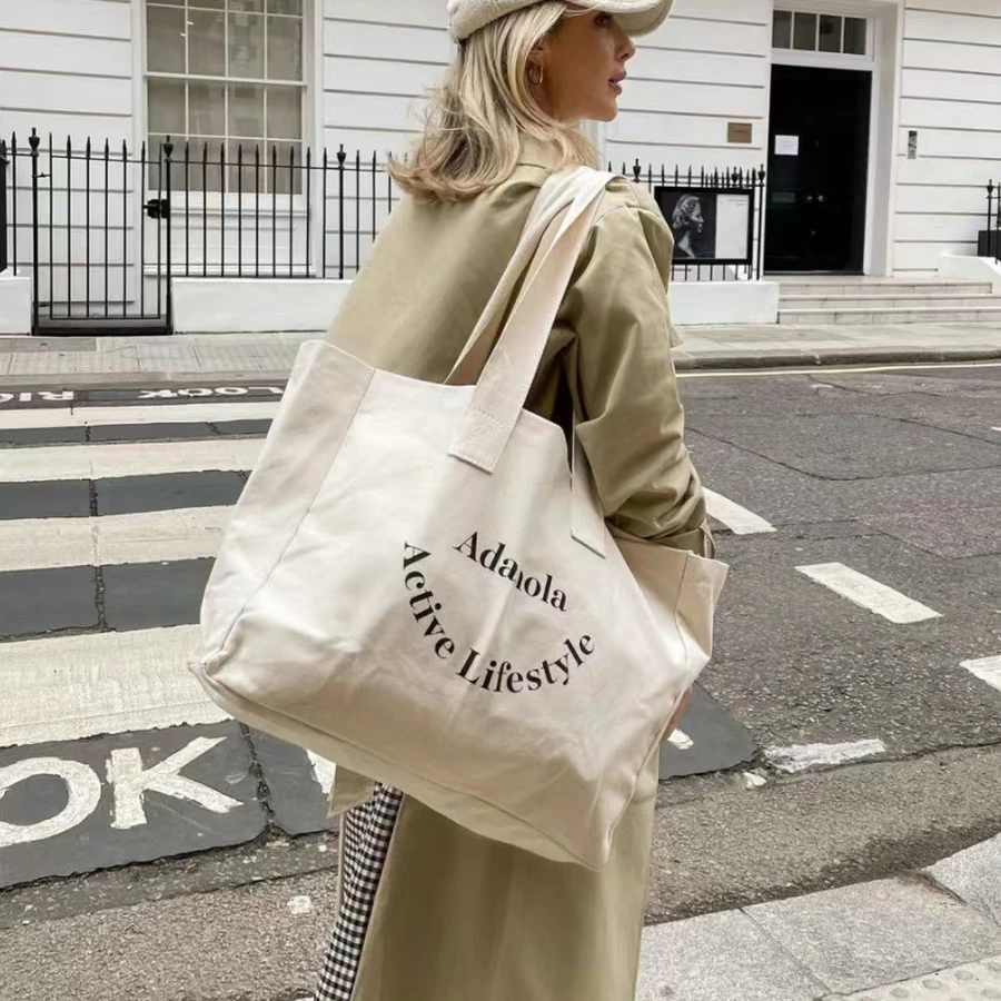 Custom Logo Oversize Giant Large Fashion Weekender Grocery Gift Shopping Cotton Canvas Tote Bag