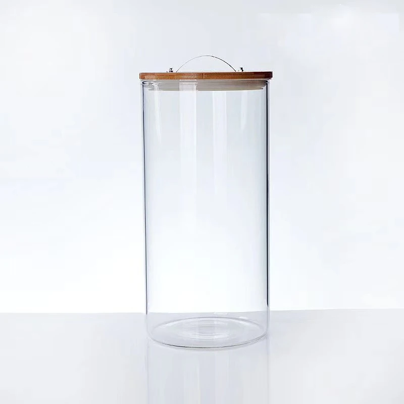 10l glass jar storage extra larger home rice canisters with bamboo lid