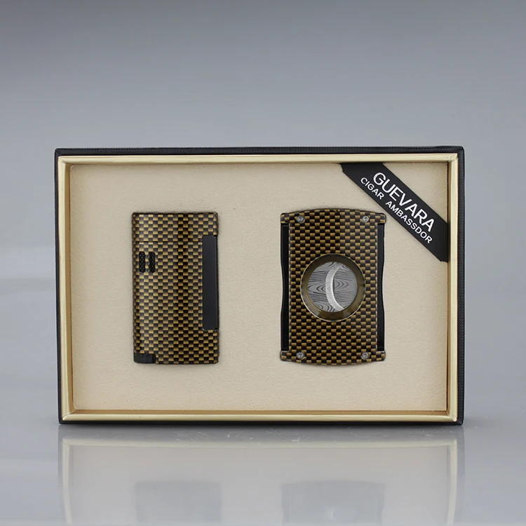  Guevara Lightweight fashion carbon fiber cigar lighter cutter accessories