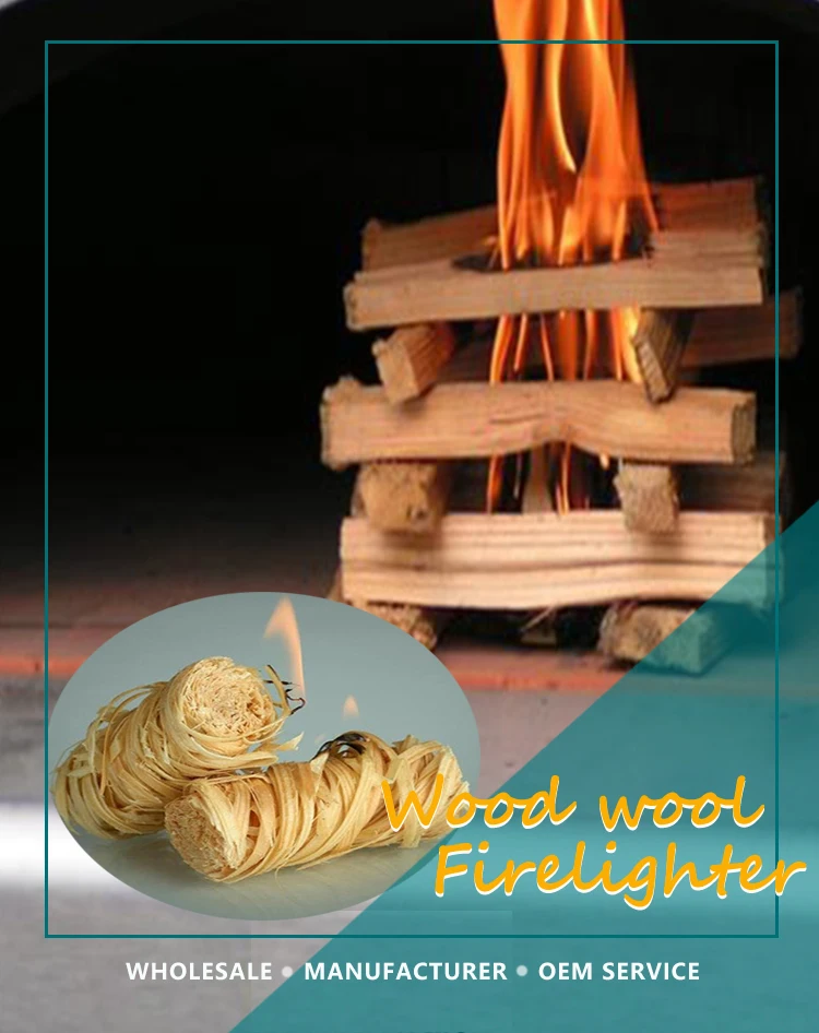 Natural Odourless Wooden Wool Firelighters Eco Friendly ECO Flame Long Burn