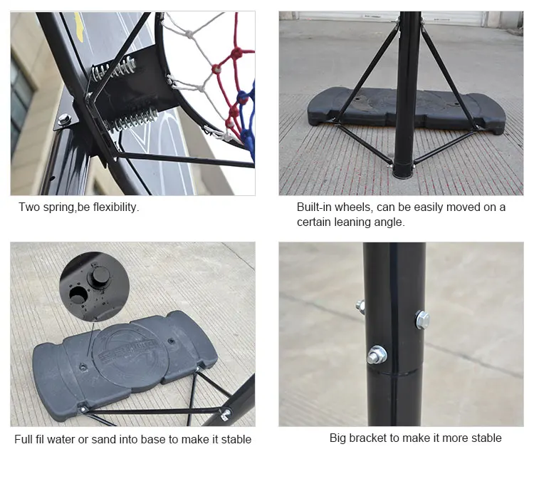 Mdunk Free Standing Basketball With Adjustable Stand 305cm Set Hoop Net Backboard Ball