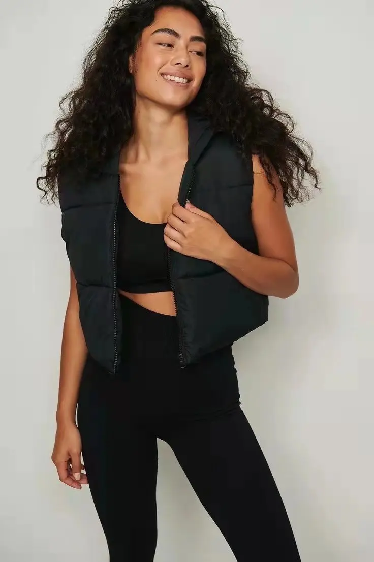 Proper Price Top Quality Cheap 2021 Black Cropped Puffer Winter Women