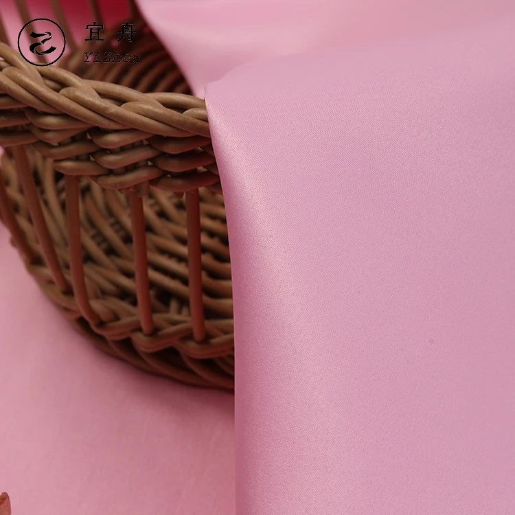 China Supplier 100 % polyester 75D*150D stretch satin matte fabric lining bag upholstery material