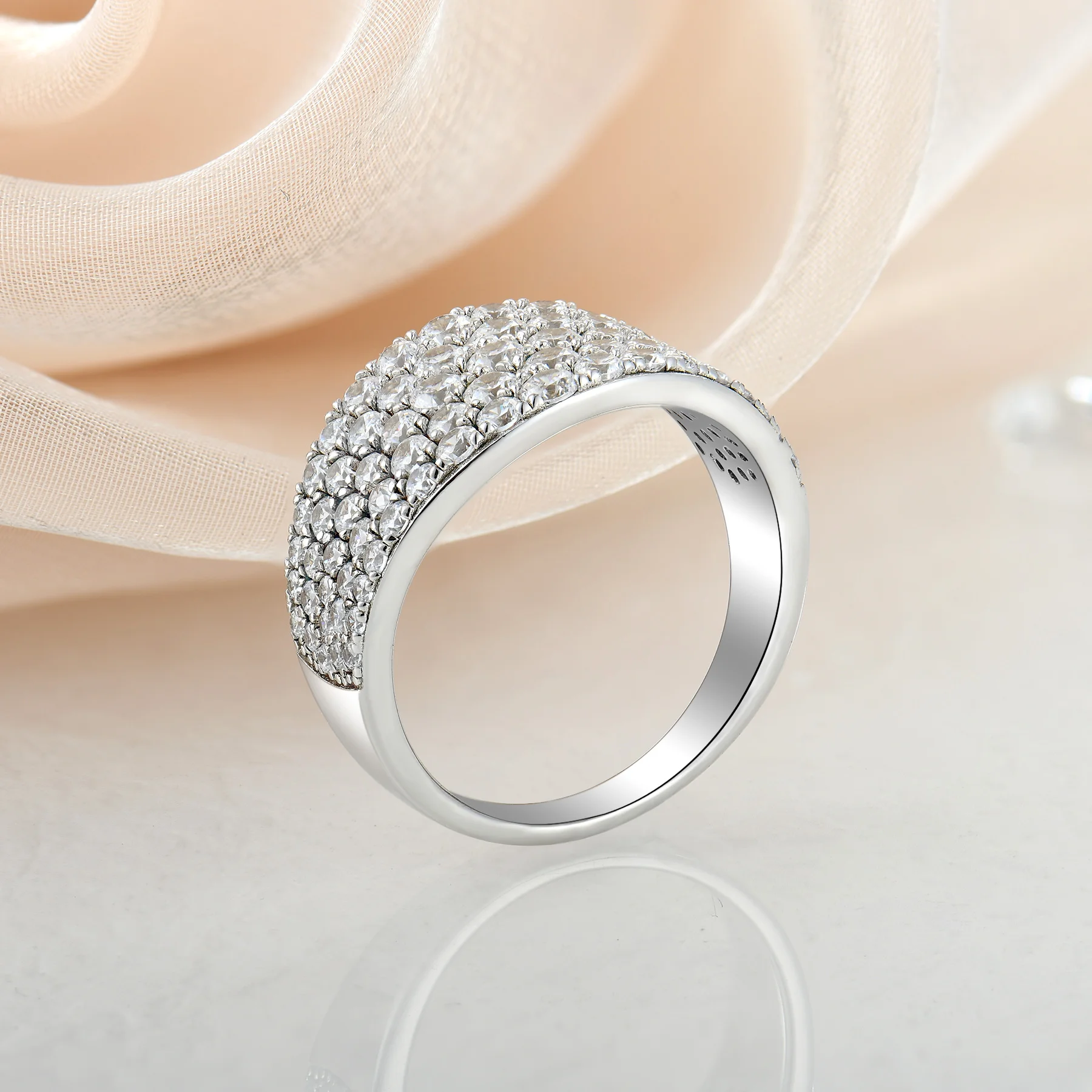 Fashion Ladies New Design 925 Sterling Silver Zirconia Ring Moroccan Wedding Ring Jewelry Women Wedding Rings