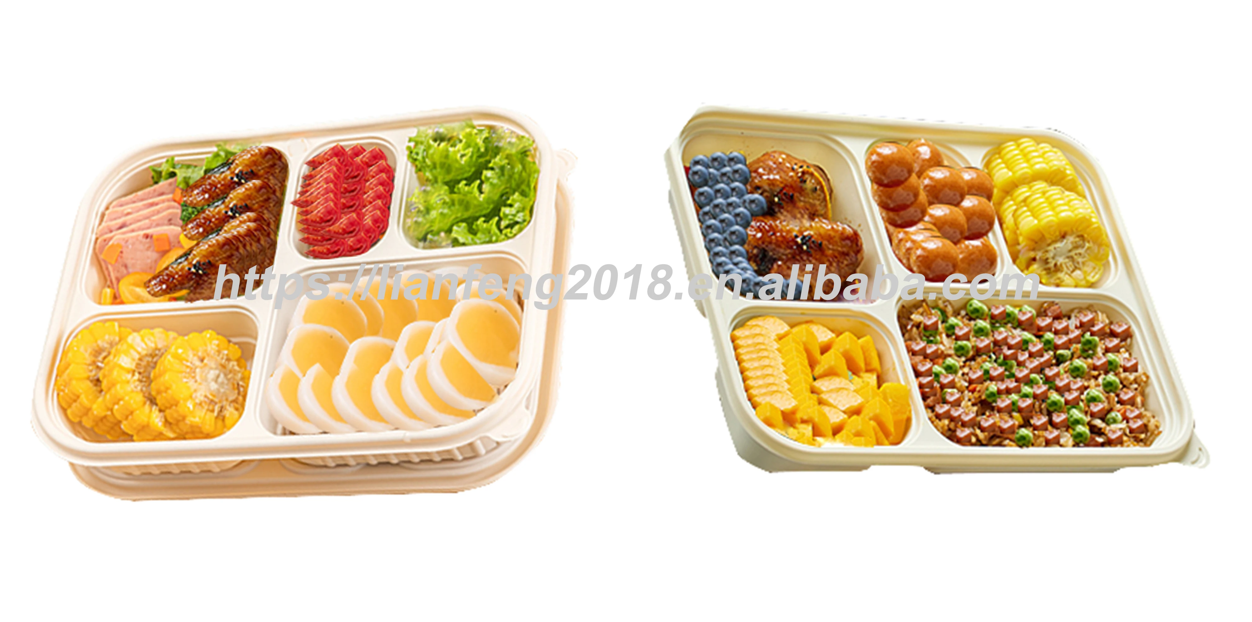 China 100% Eco Biodegradable Compostable Bamboo Powder Disposable Food Container Food Tray And Box