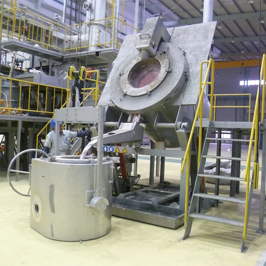 Induction Furnace For Aluminium Melting  Gas fired hydraulic tilting aluminum melting and holding crucible furnace