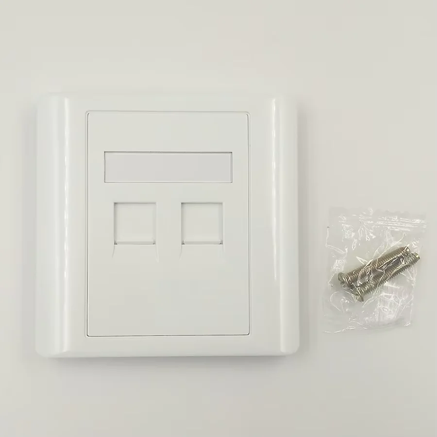 Dual Rj45 Ports Keystone Jack Cat5e/Cat6 Compatible Faceplate Wall Mount Connector and Clipsal Socket for Optimal Connectivity