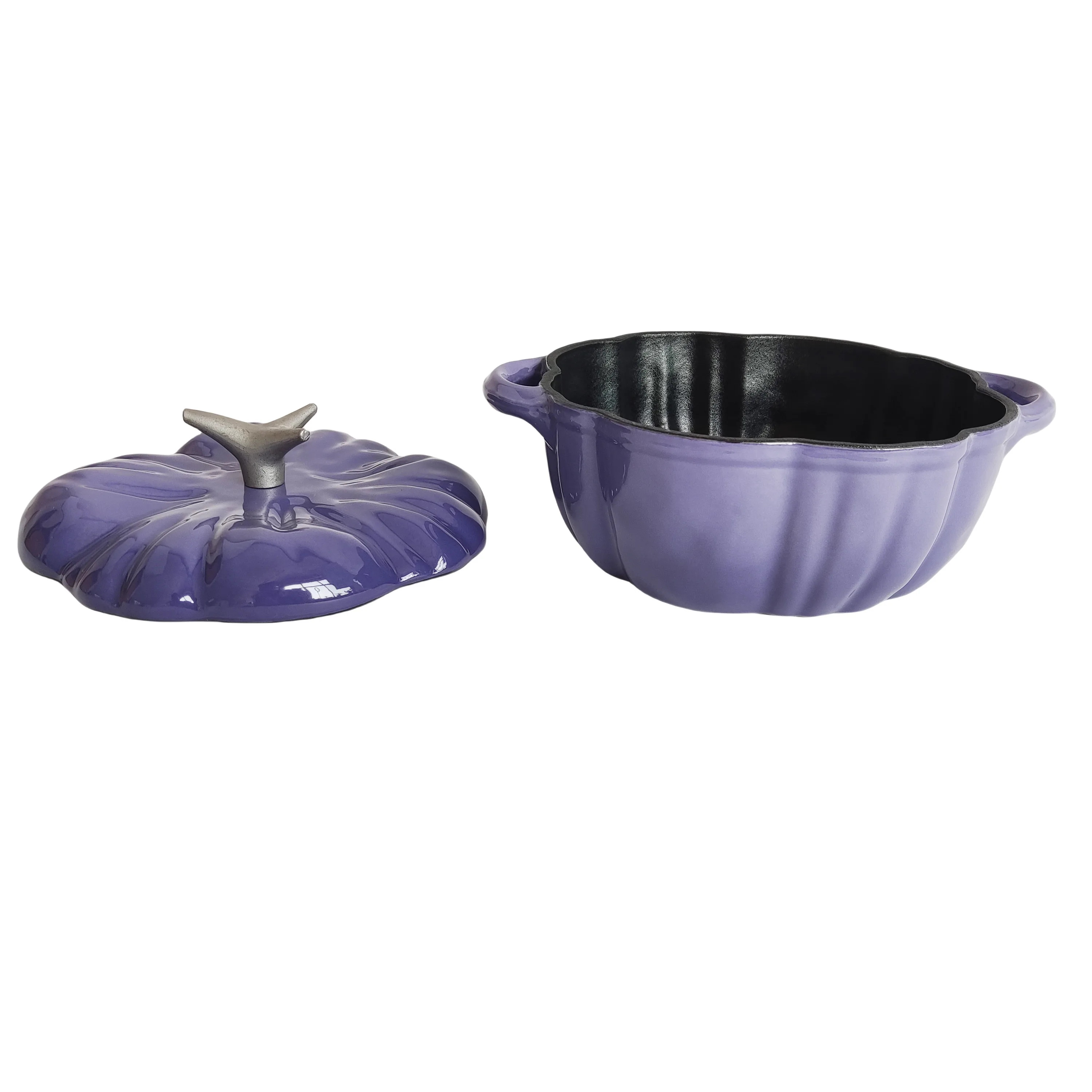 20cm Non-stick Vegetable Shape Cookware Enameled Cast Iron Pumpkin with Cover