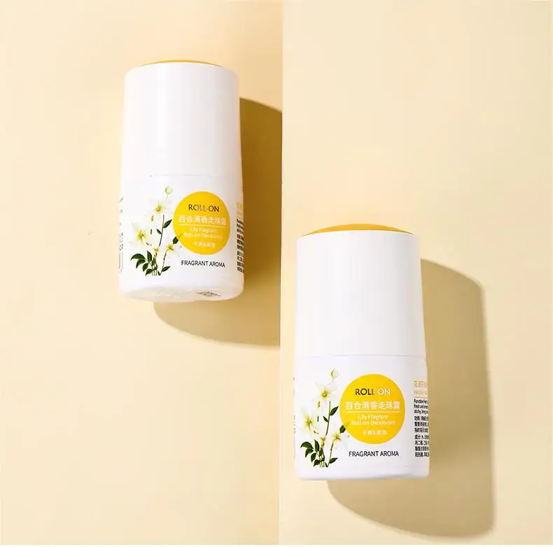 Private Label OEM Lily Perfume Women Long Lasting Deodorant Roll On Antiperspirant Underarm Breast Natural Stick Aluminum Free