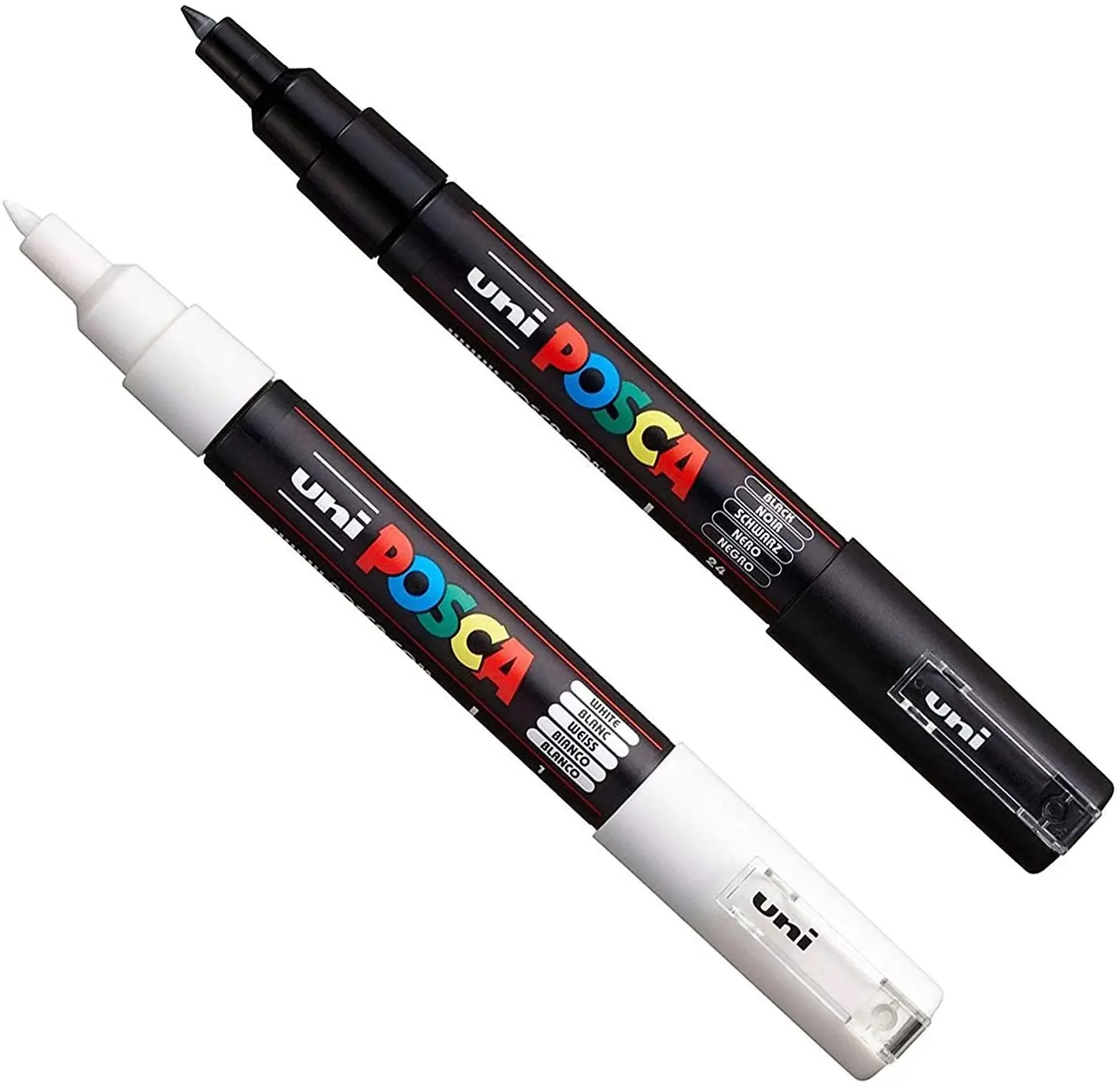 Posca PC-1M краски Художественные маркеры-ткань стекло металлическая ручка привода-черные и белые 1 м Mitsubishi маркер