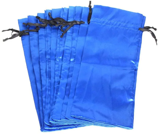 Customized personal satin bags with logo silk drawstring wine  bags