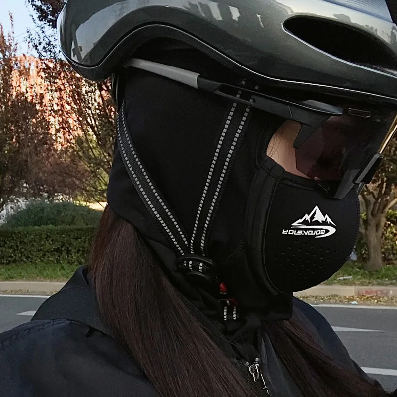 GOLOVEJOY DTJ47 Outdoor Cycling Motorcycle Magnetic Mask Balaclava With Fleece Lining Windproof Full Face Balaclava
