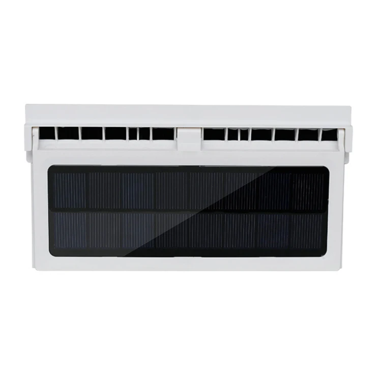 Solar Powered Car Fan Auto Front/Rear Window Air Vent Exhaust Fan Vehicle Radiator Vent with Ventilation Fan 2 Head(Black)