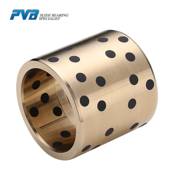 Graphite plugged phosphor bronze bush supplier, CW453K cast bronze oilless bearing, JDB self lubricating sliding bearing bushing