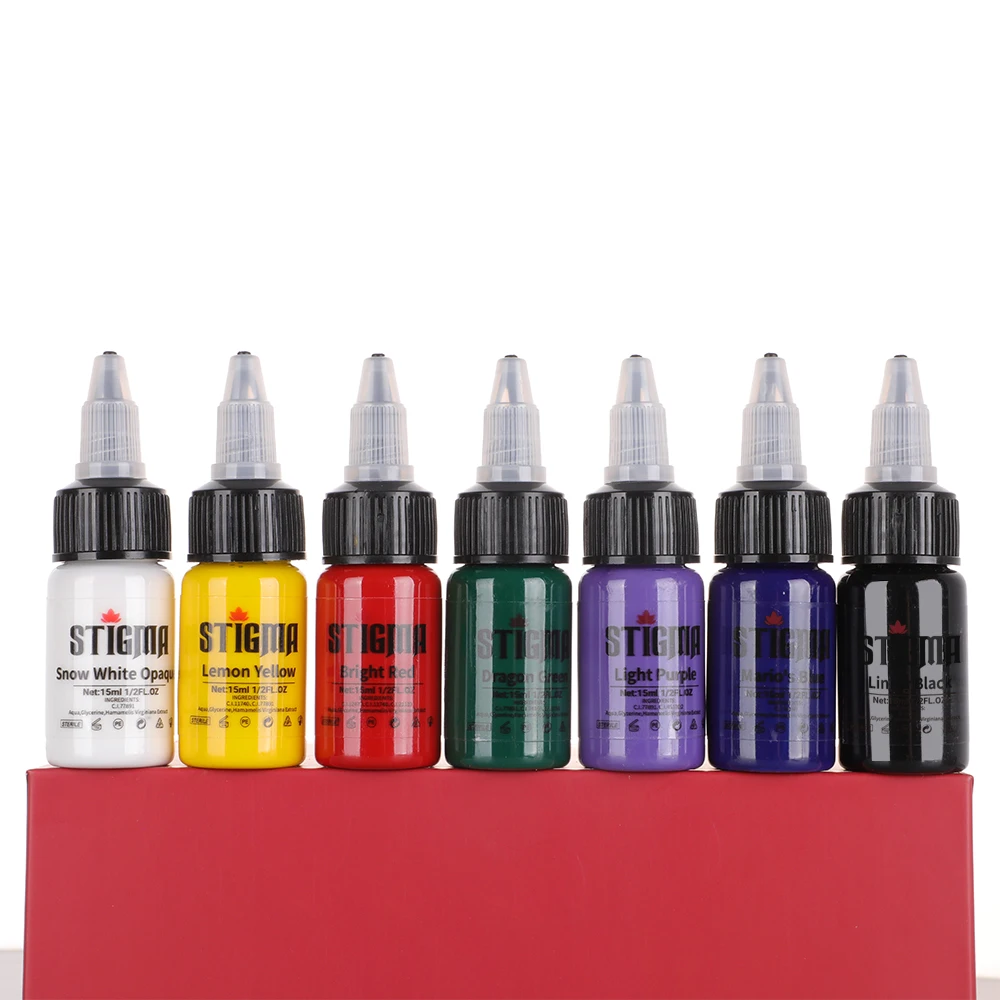 Stigma Best Quality Natural Organic 7 colors Tattoo Ink set