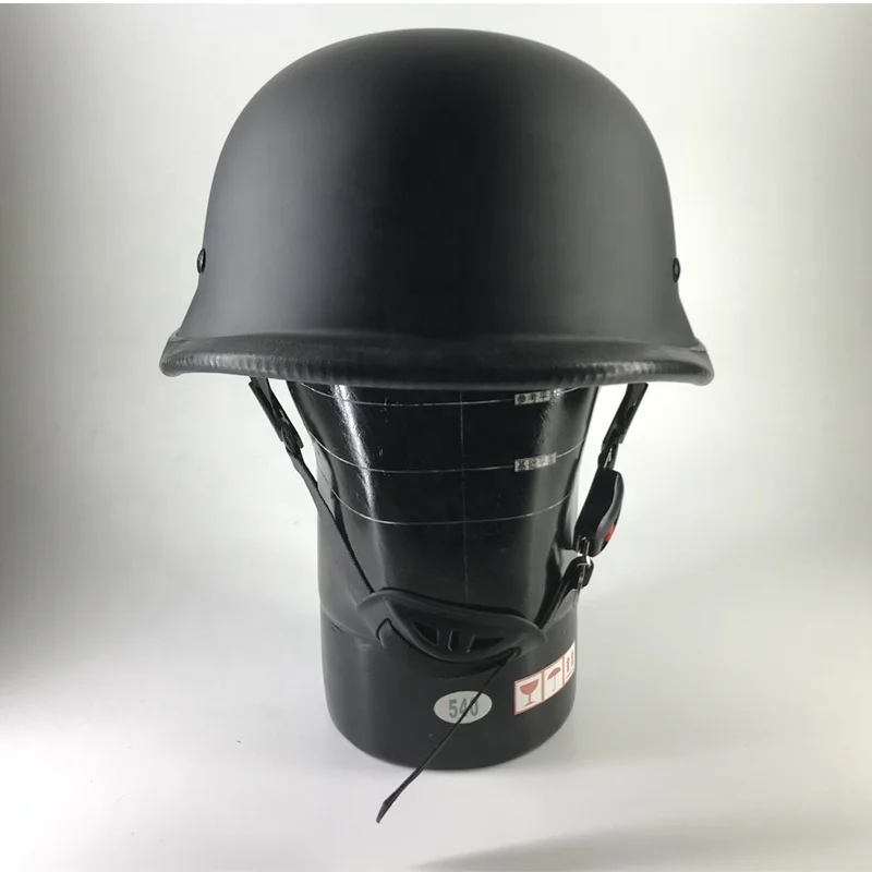Amazon hot selling Matte black War world WW2 german half face helmet motorcycle adventure touring vintage half helmet for harley