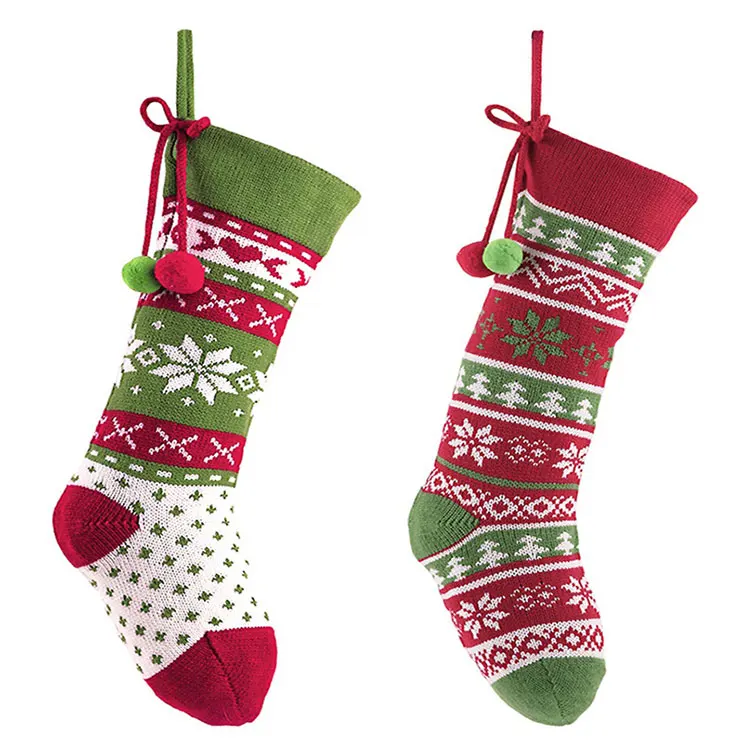 EAGLEGIFTS 2022 Роскошная оптовая продажа красный зеленый Рождественский подарок сумки Дерево Висячие украшения Рождественский эльф чулок оптом