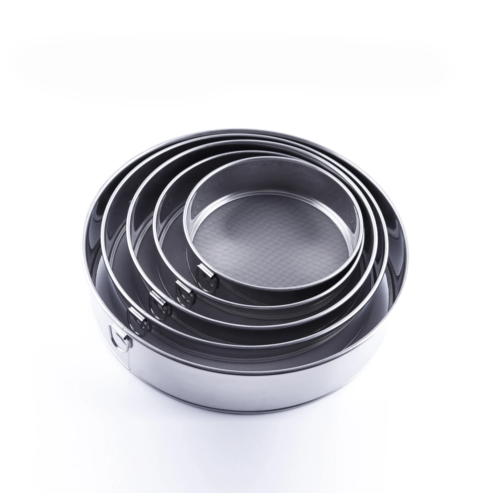 6 Pack Flour Sifter Stainless Steel Fine Mesh Strainers Flour Sieve 40 Mesh Round Sifter for Baking Cake Bread with hanging ring